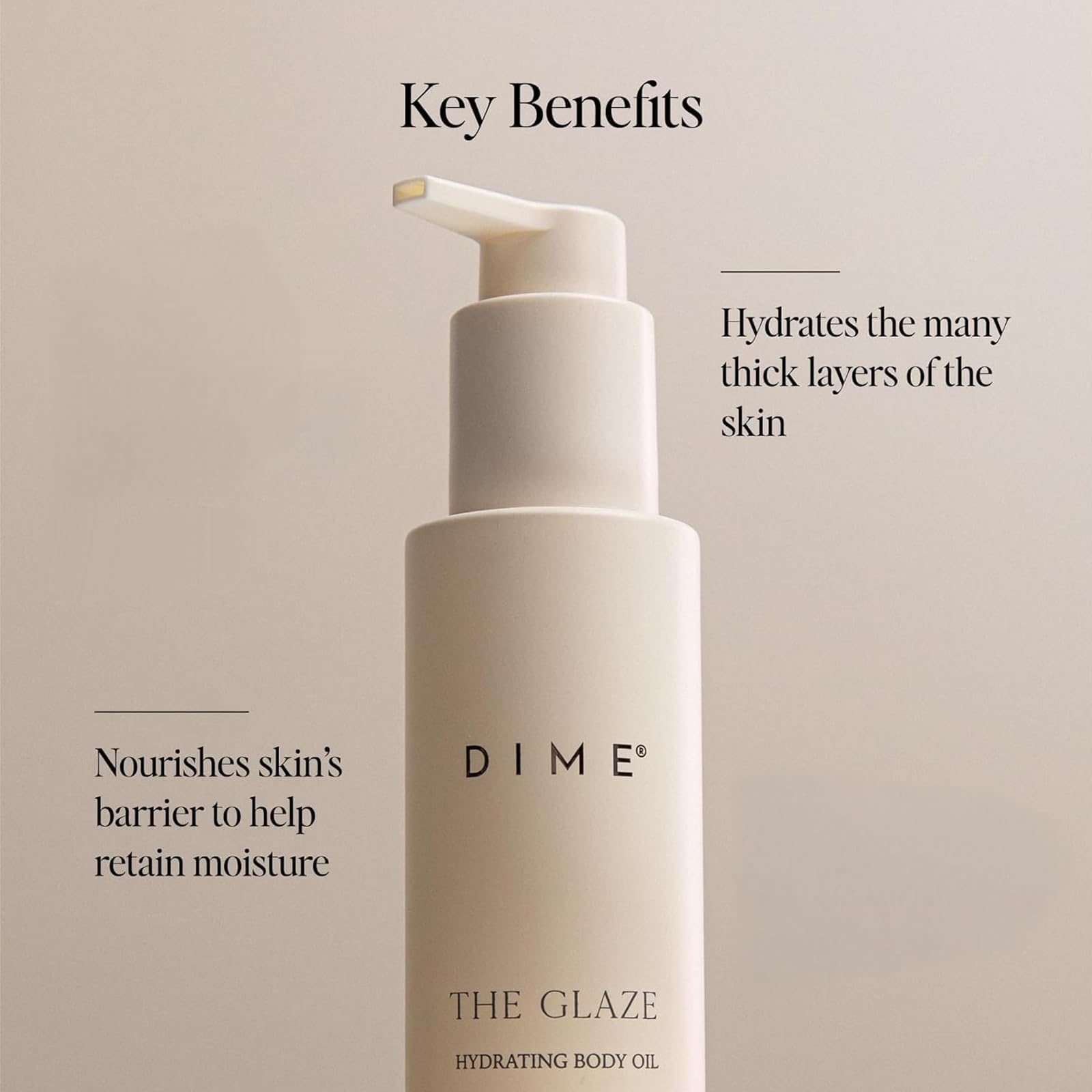 DIME oil texture drop showing lightweight finish and quick absorption benefit