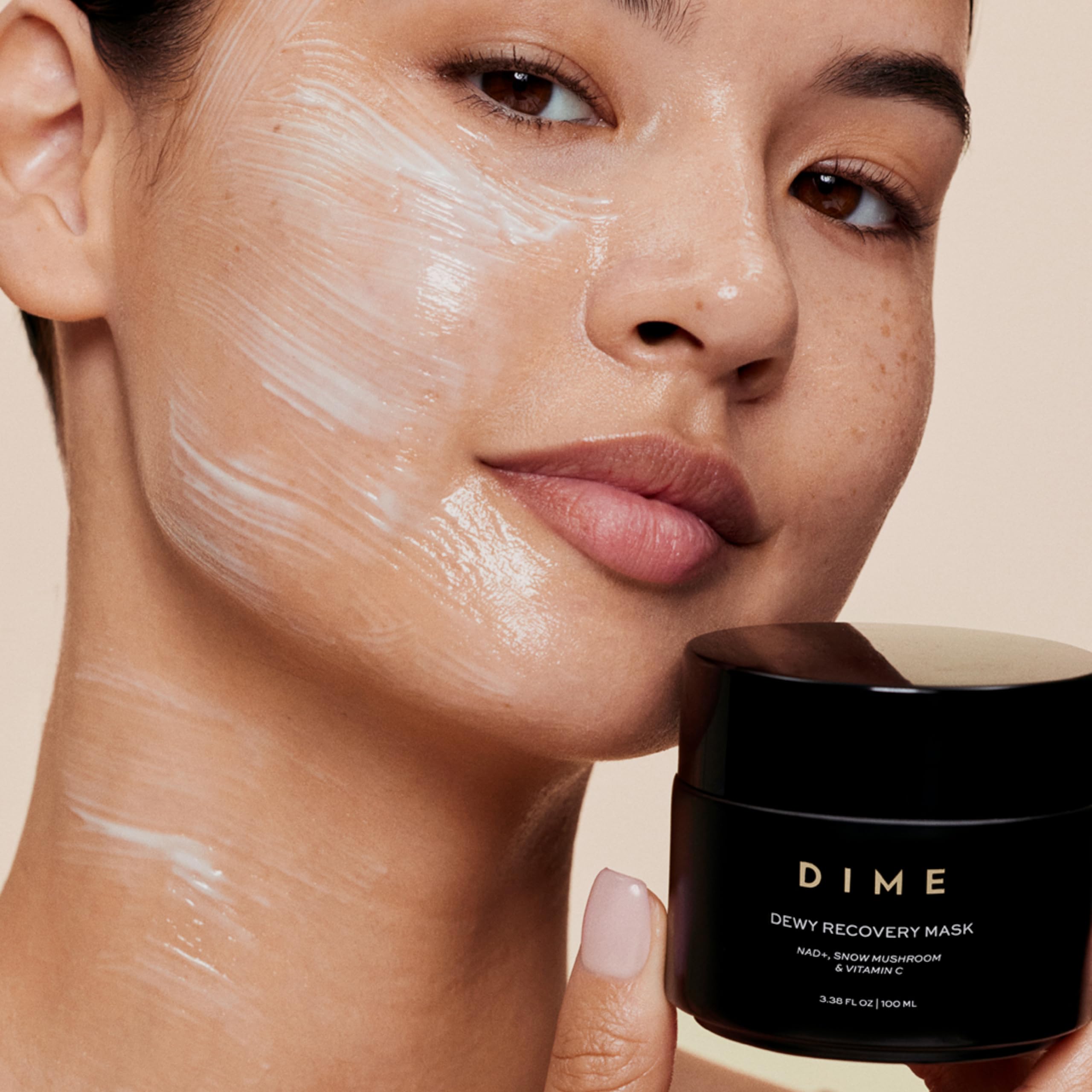 DIME label and ingredients list close-up, communicates transparency and clean formula benefit