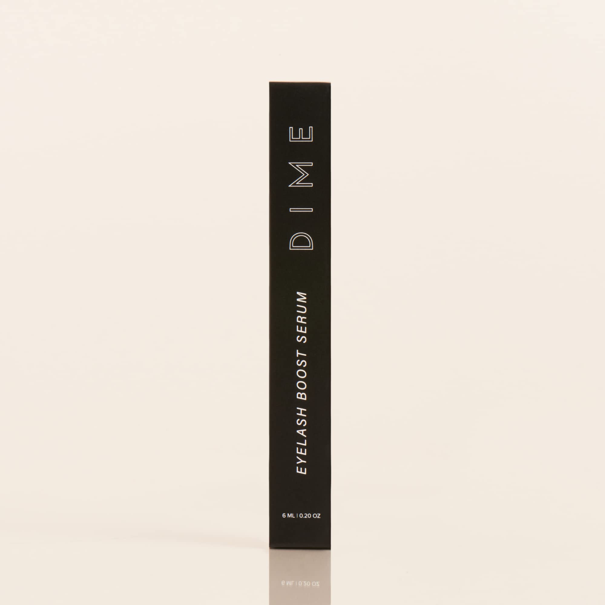 DIME sustainable outer box and label emphasizing clean-beauty packaging