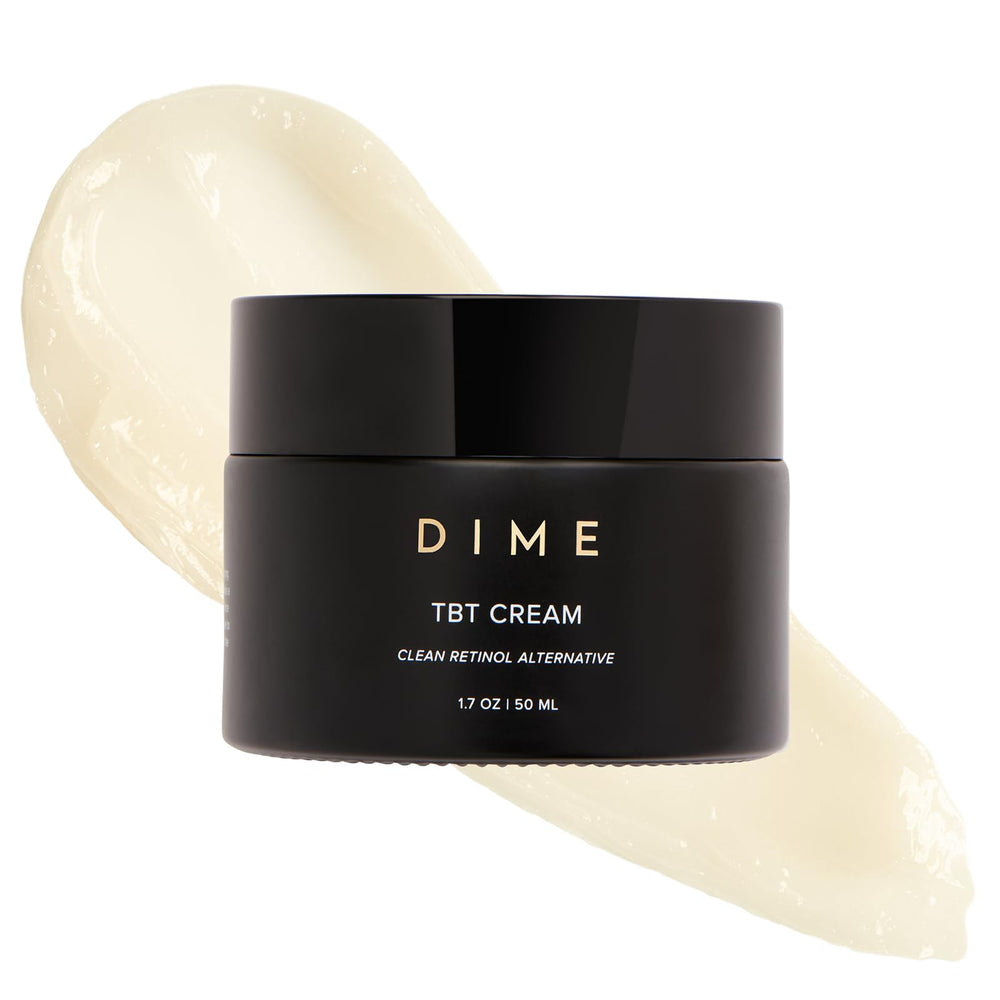 DIME front jar of TBT Cream showing clean-label and compact design benefit