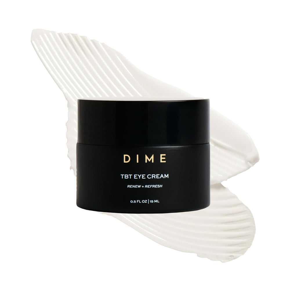 DIME eye cream on bathroom vanity creating a simple daily ritual vibe