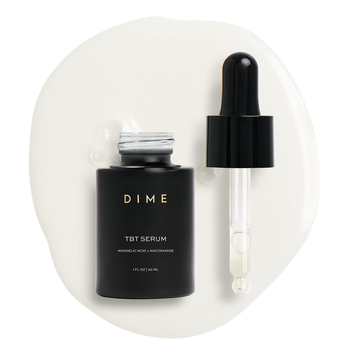 DIME TBT Serum front bottle showing clean labeling and size