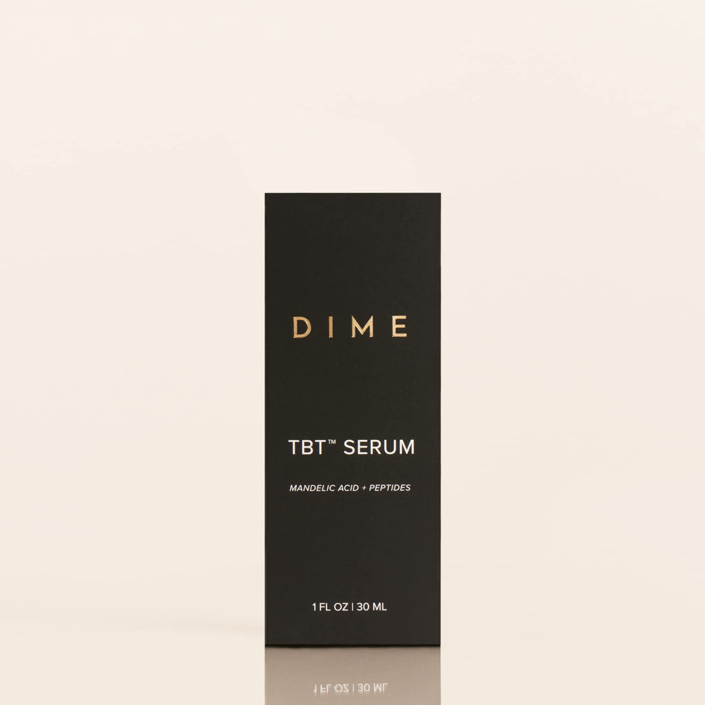 DIME TBT Serum near oils and botanicals highlighting nourishing formulation