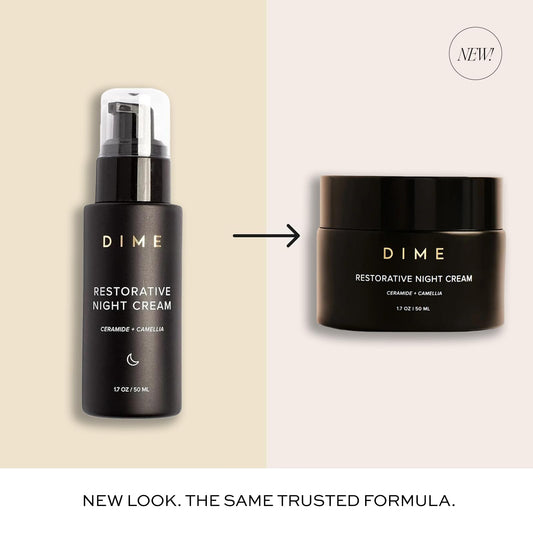 DIME texture close-up of cream revealing lightweight, hydrating consistency