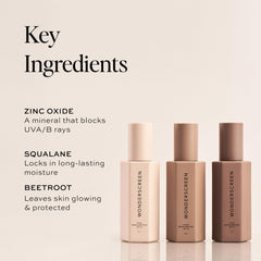 DIME model applying wonderscreen for natural glow and lightweight protection