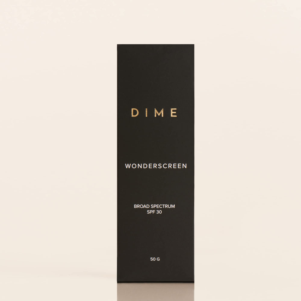 DIME Wonderscreen with squalane and beetroot visuals highlighting nourishing benefits