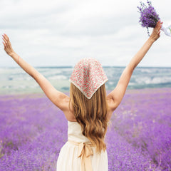 Dingion woman wearing bandana outdoors, comfortable everyday accessory