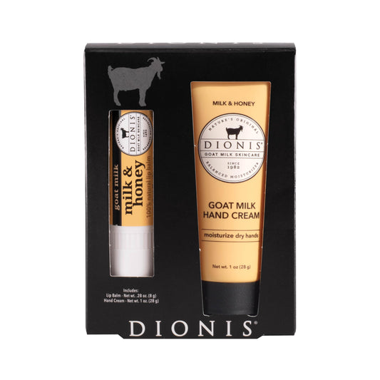 Dionis front packaging showing both milk and honey products for easy gifting