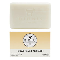 Dionis front packaging showing Milk & Honey bar and brand for clear identification