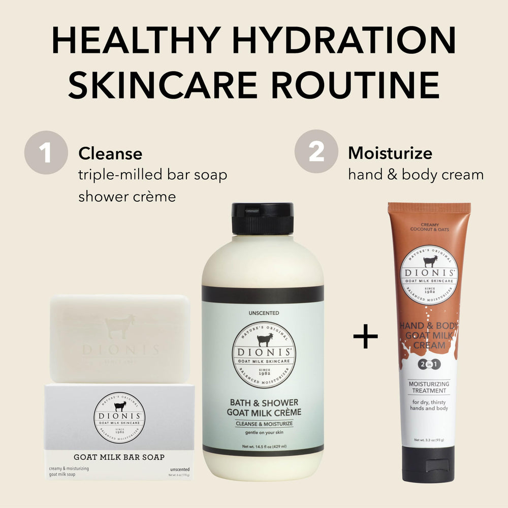 Dionis lotion on bathroom counter evoking everyday skincare routine ease