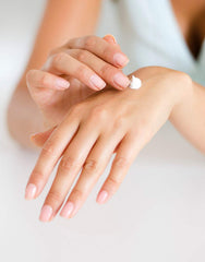 Dionis hand cream texture close-up demonstrating lightweight absorption