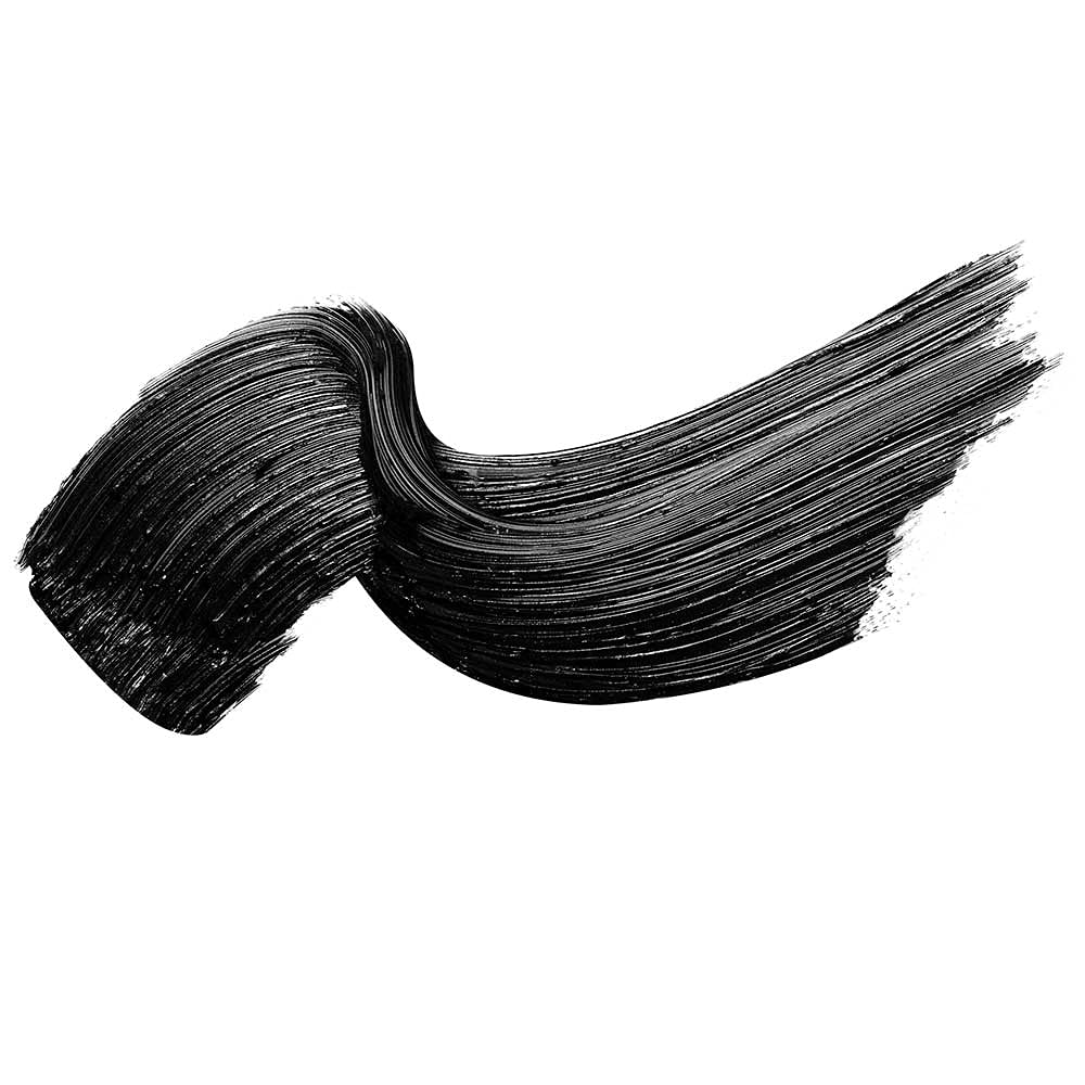Dior wand texture with glossy black formula illustrating smooth, buildable coverage
