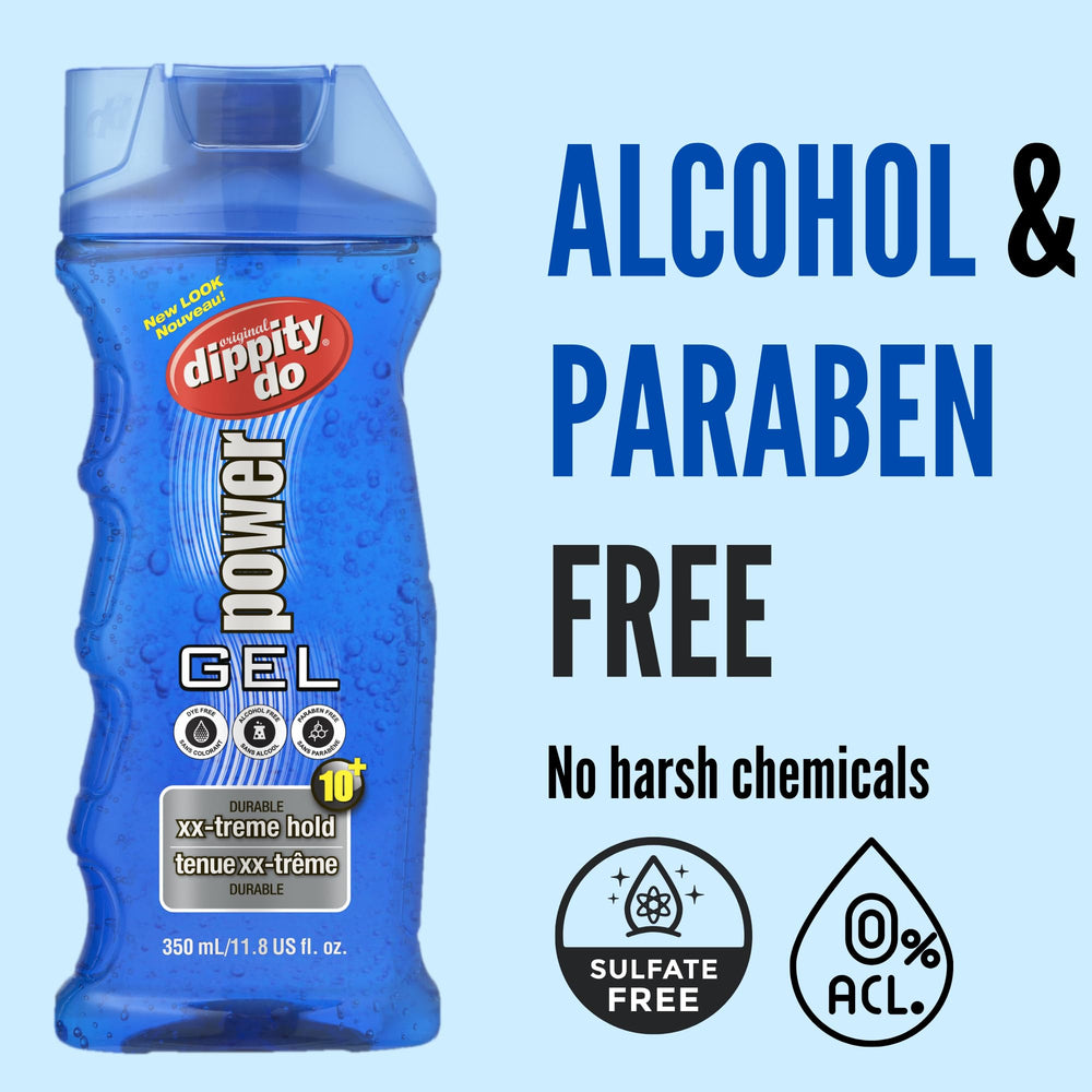Dippity Do label detail showing UV filter and clean formula benefits