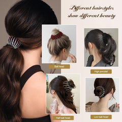 DI QIU REN close-up of rhinestone expandable clip highlighting sparkle and secure hold