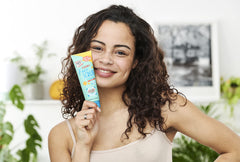 Dirty Works product in bathroom routine demonstrating quick brightening effect