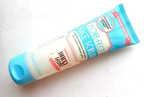 Dirty Works face scrub applied in hand demonstrating easy massage application
