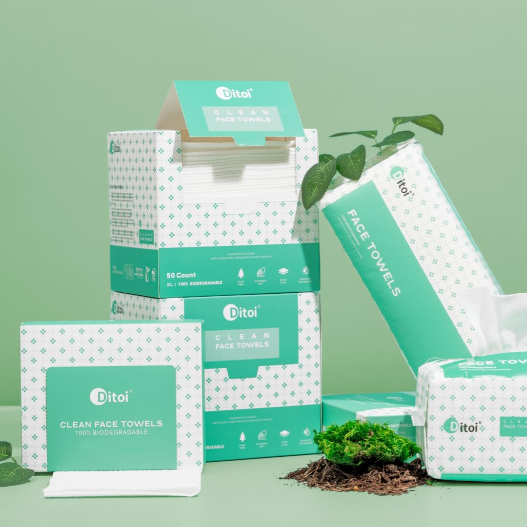 Ditoi open 50-count pack revealing stacked sheets for easy dispensing and storage