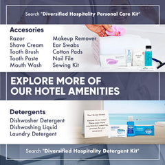 Diversified Hospitality sachet beside a credit card for size comparison and easy storage benefit