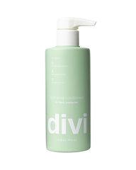 Divi front bottle showing label and size, highlights nourishing benefits