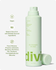divi ingredients label focusing on benzene-free, butane-free, talc-free formula benefit
