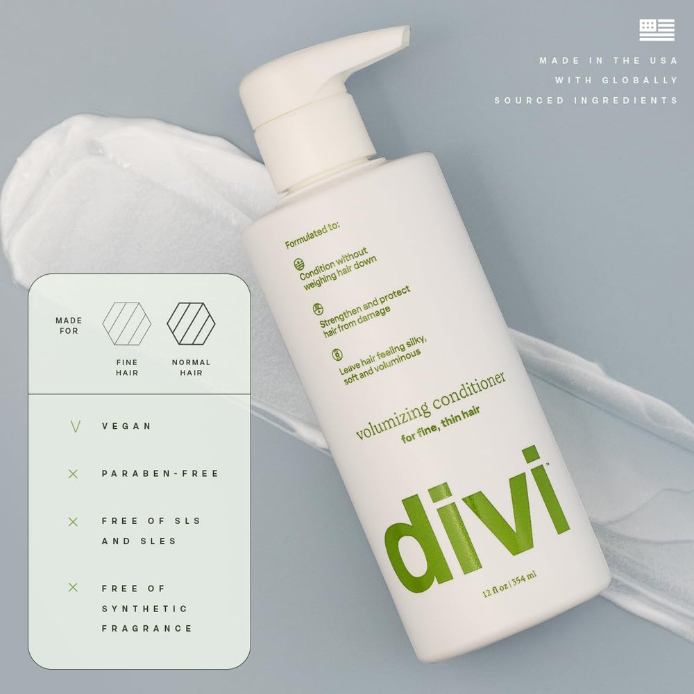 Divi conditioner texture close-up showing creamy lightweight consistency