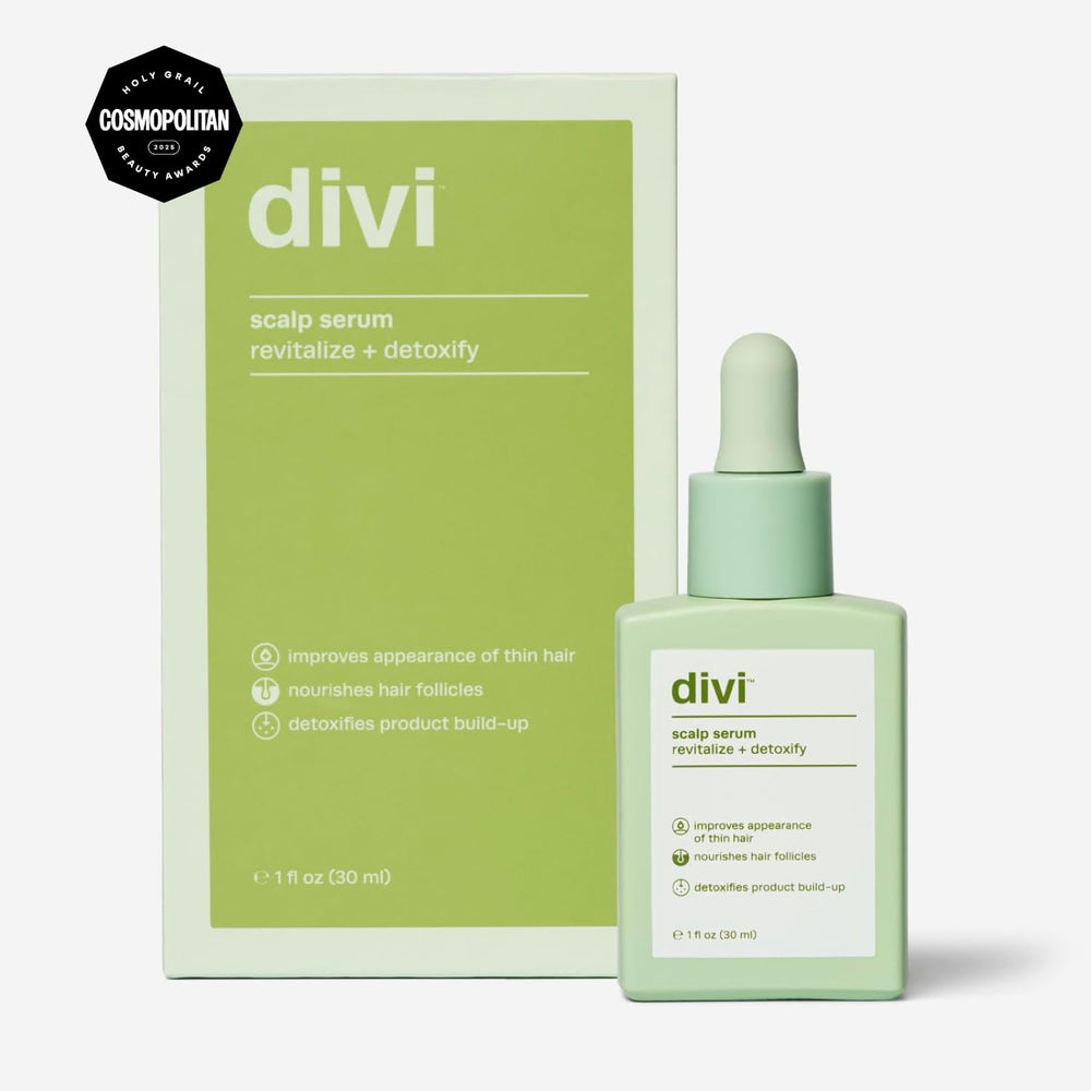divi scalp serum dropper applying precise drops to scalp for targeted treatment
