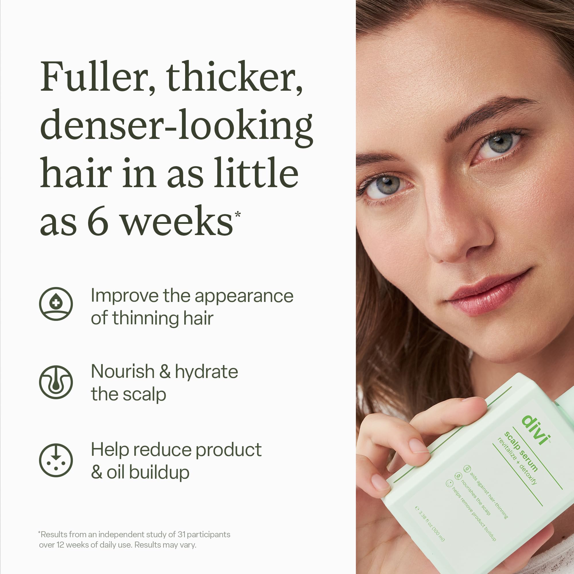 divi scalp serum texture closeup highlighting lightweight water-based formula benefit