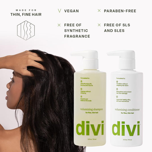 Divi bottle label close-up highlighting key ingredients and gentle formula benefits
