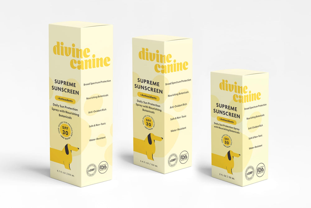Divine Canine label close-up highlighting ingredients and made in USA