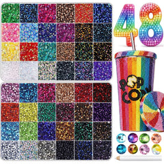 DIYCICO front view of two organizer boxes showing 48 colors and pickup pen for easy sorting