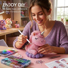 DIYCICO open box with 48 grids displaying neatly separated 3mm rhinestone colors