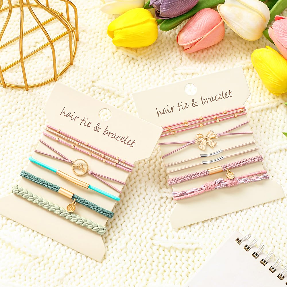 DIYDEC close-up braided texture of elastic hair tie for gentle grip without snagging