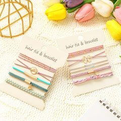DIYDEC close-up braided texture of elastic hair tie for gentle grip without snagging
