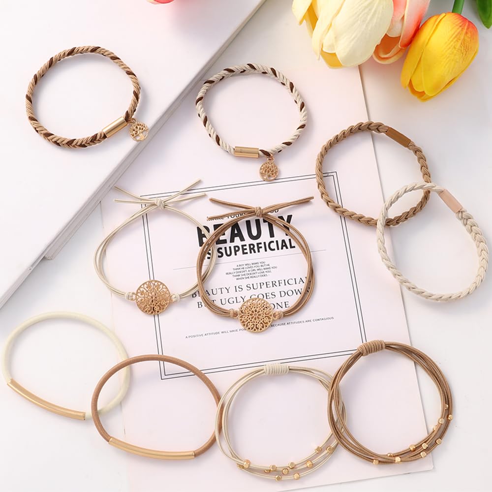 DIYDEC flat lay with hair ties and outfit accessories illustrating versatile styling options