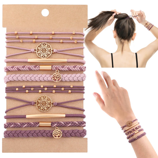 DIYDEC front pack showing ten pink neutral hair ties, easy outfit matching
