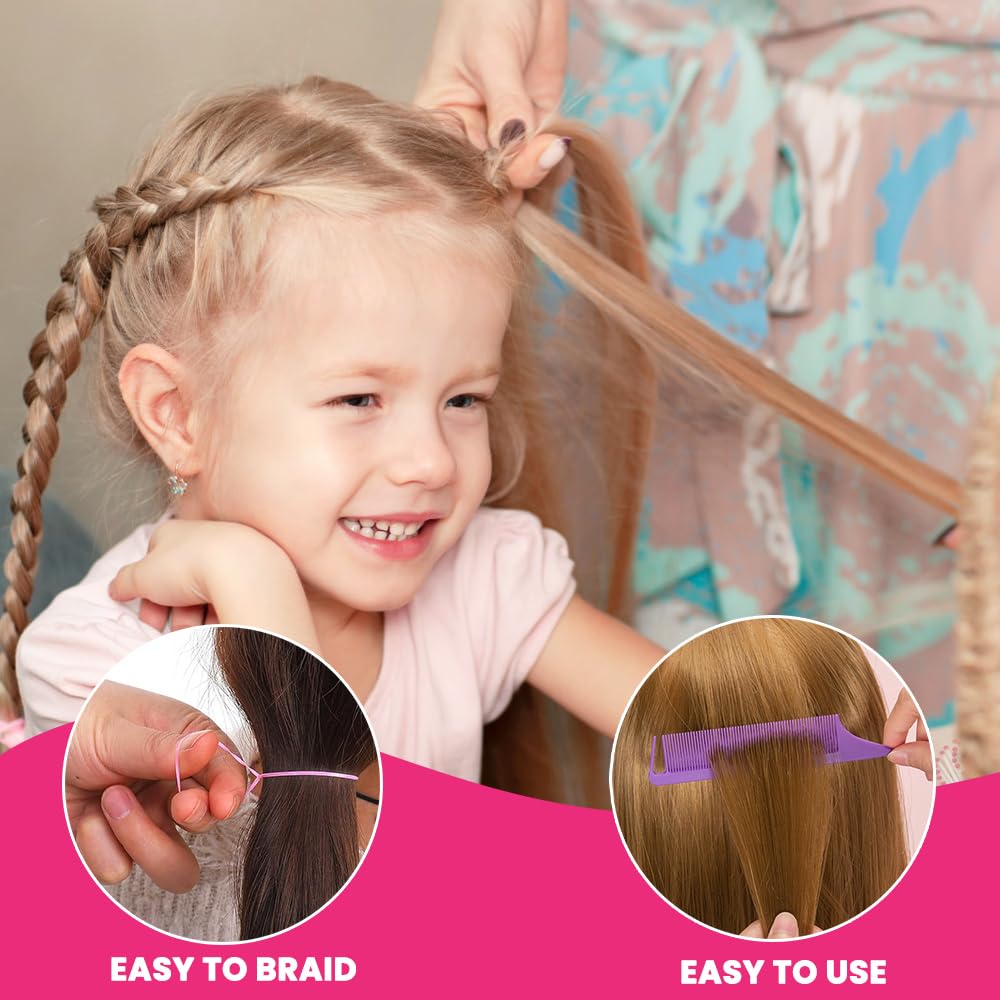DIYDEC child wearing colorful ponytail, demonstrates gentle hold and comfort