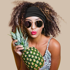 DiyJibb folded headband showing adjustable width for varied styling options