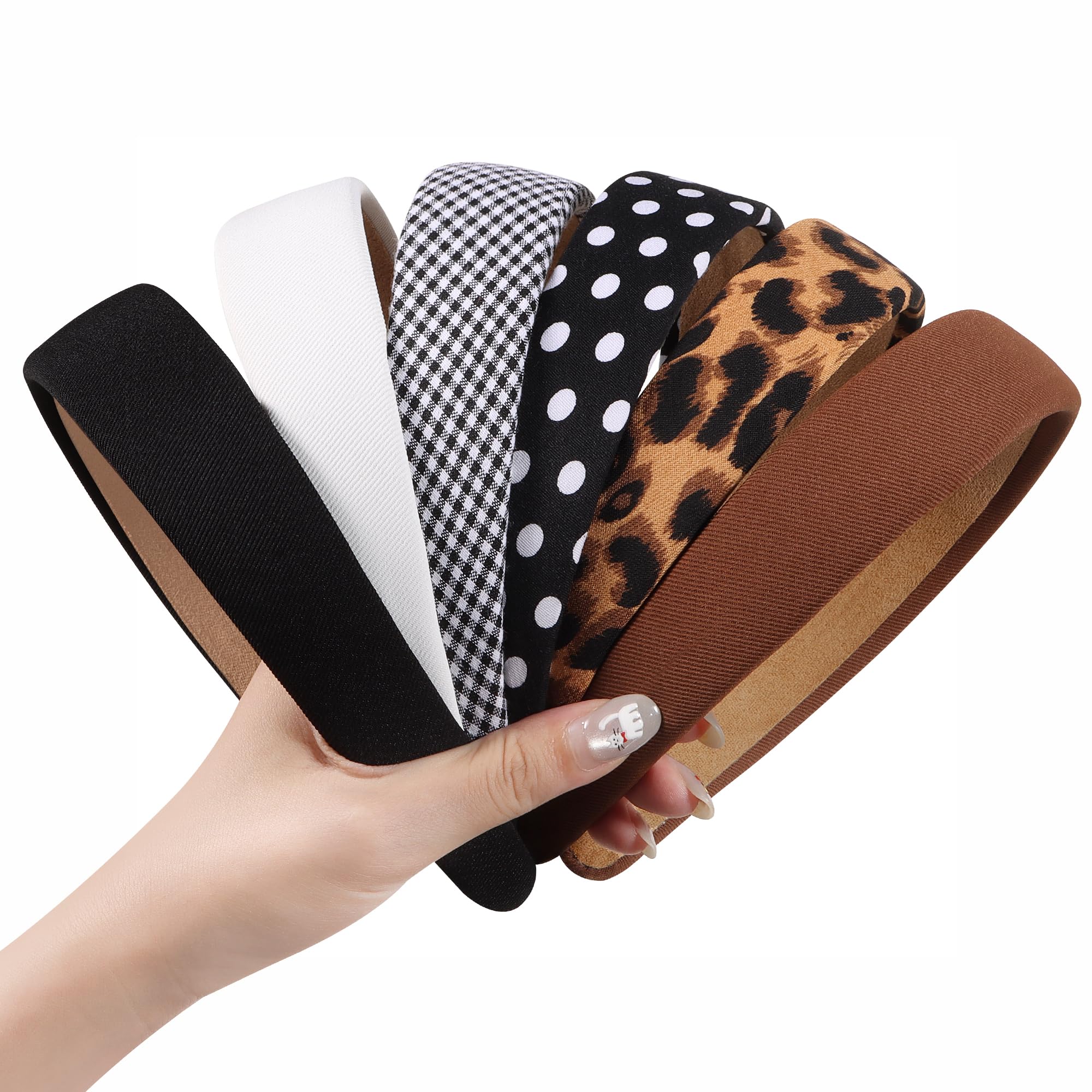 DiyJibb front view of six-pack headbands showing color variety and neat finish, versatile wear