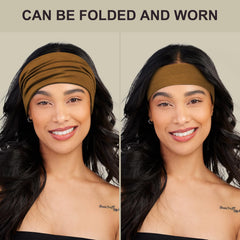 DiyJibb headband worn during yoga keeping hair and sweat away effectively