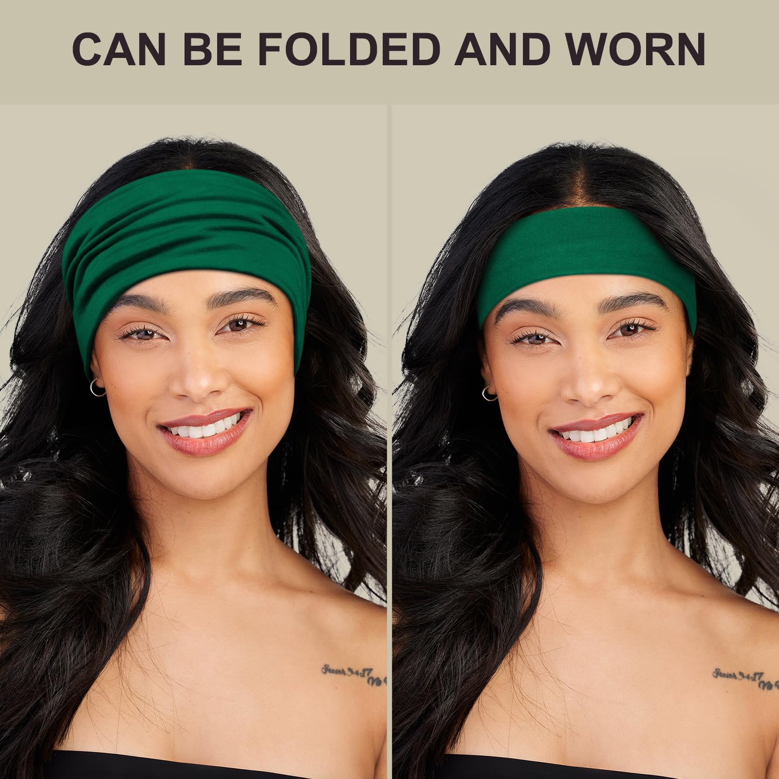 DiyJibb headband worn during yoga, keeping hair back and absorbing sweat effectively