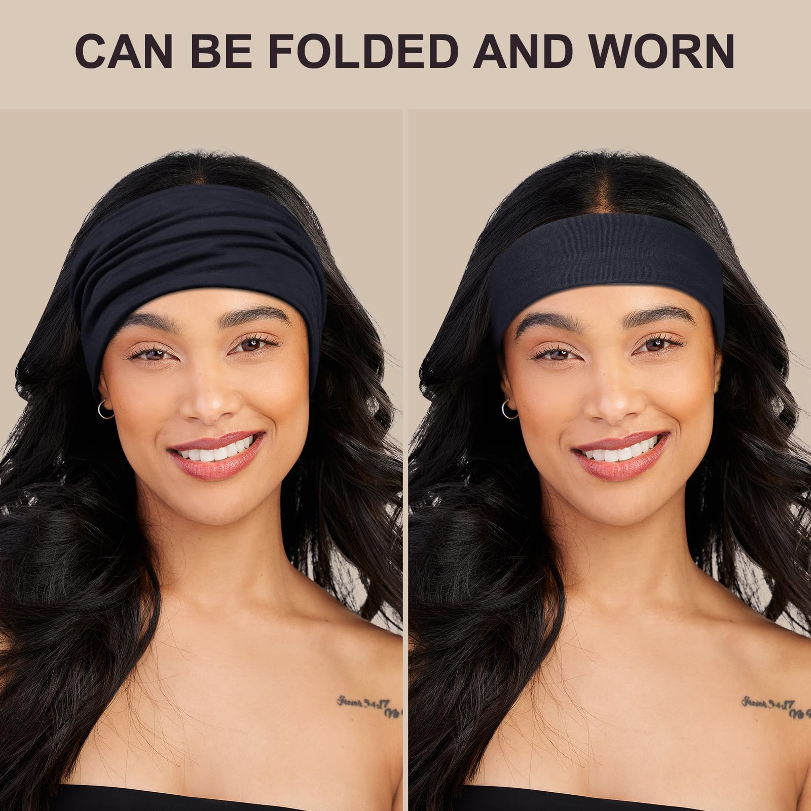 DiyJibb headband worn during yoga keeping hair secure and absorbing sweat