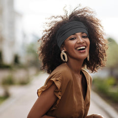 DiyJibb headband on model showing coverage and comfortable fit