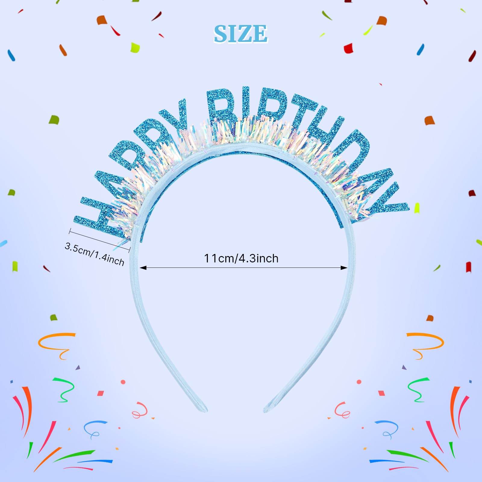 Dizila close-up of glittered HAPPY BIRTHDAY letters adding sparkle for photos