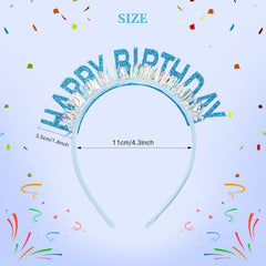 Dizila close-up of glittered HAPPY BIRTHDAY letters adding sparkle for photos