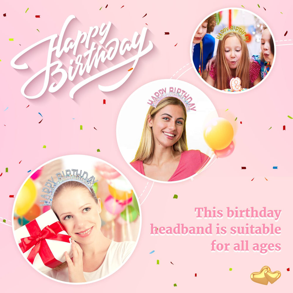 Dizila five headbands laid flat displaying yellow pink hot pink blue silver options