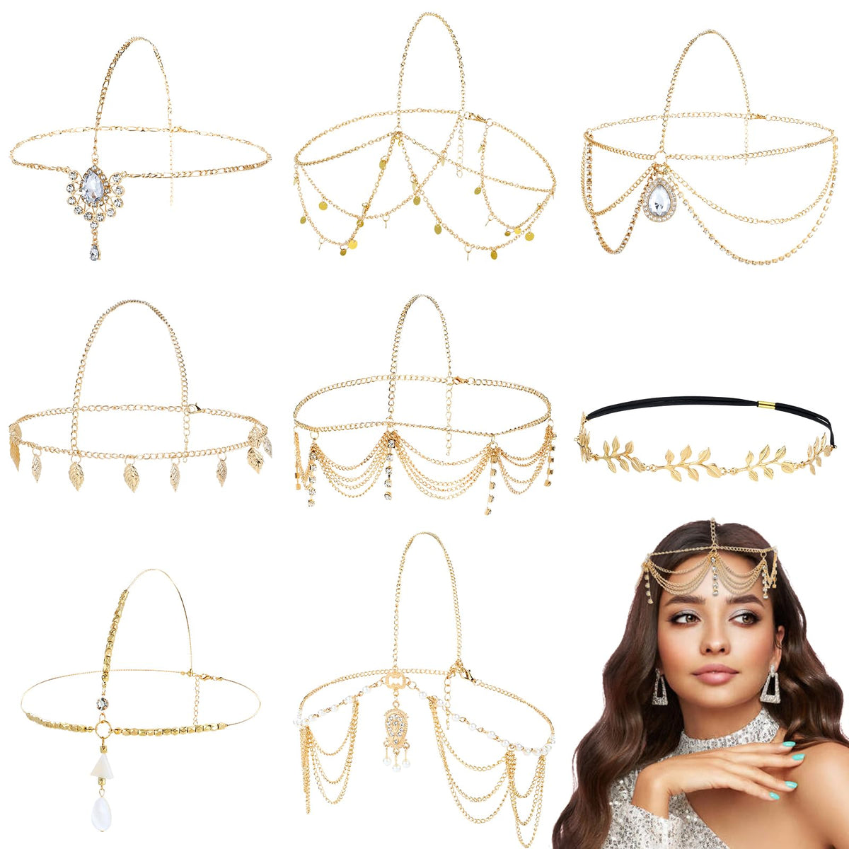 Dizila front packaging showing full eight-piece head chain set for easy selection