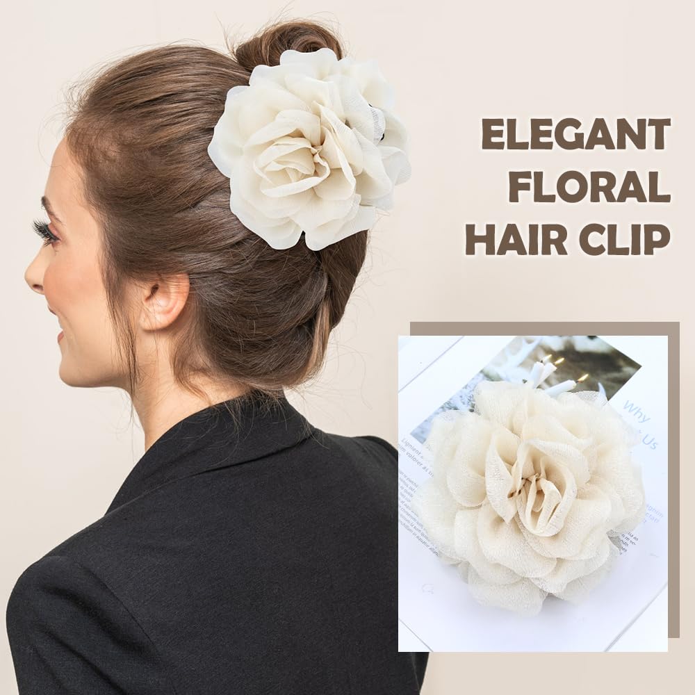 Dizila khaki rose hair claw holding a side updo for comfortable all-day wear