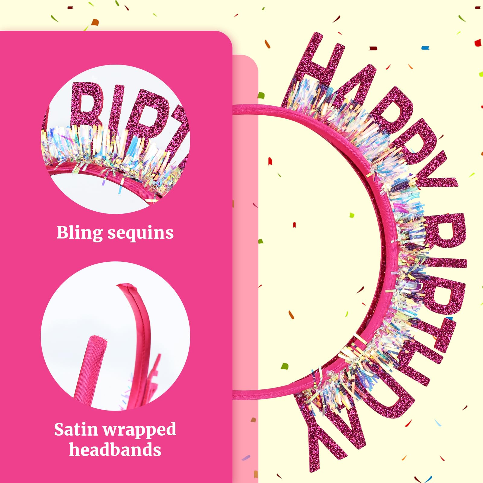 Dizila satin-wrapped headband texture offering comfortable, soft wear