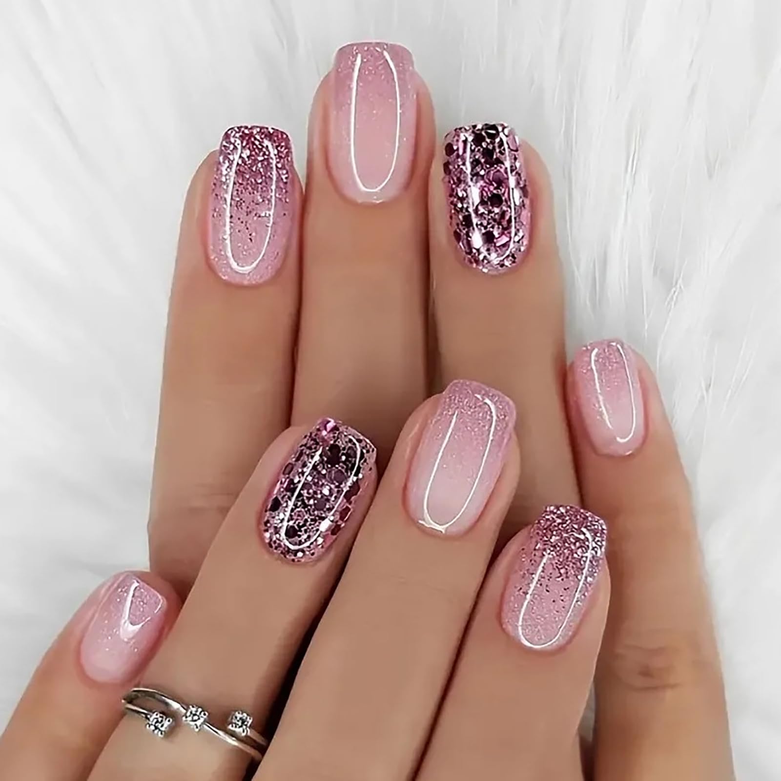 DJAIOD front packaging showing pink ombre nails and included tools, conveys convenience