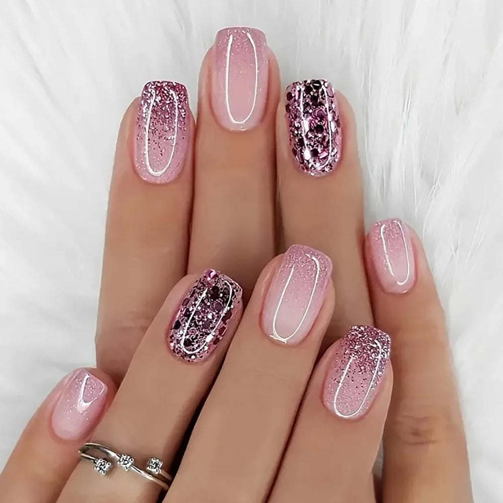 DJAIOD front packaging showing pink ombre nails and included tools, conveys convenience
